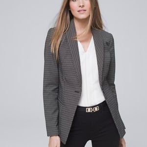 White House Black Market Shawl-Collar Grid Jacket